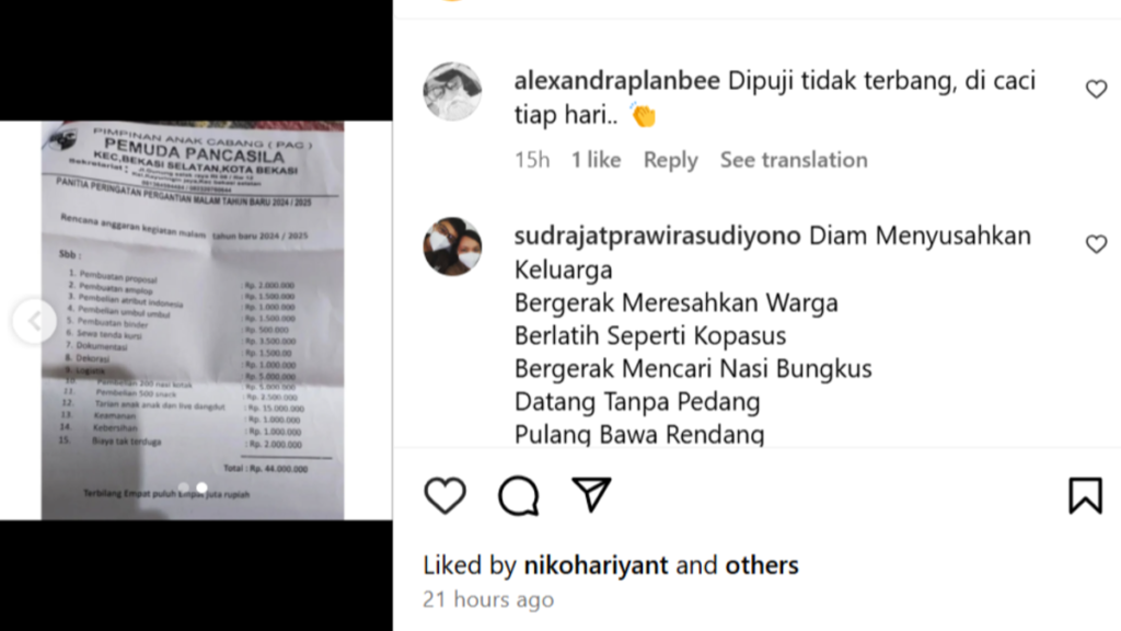 Viral Surat Alokasi Anggaran Perayaan Malam Tahun Baru Ormas di Bekasi, Publik Pertanyakan Transparansi