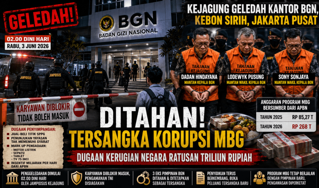 Kantor BGN Digeledah Kejagung Pukul 02.00 Dini Hari, Karyawan Diblokir Masuk